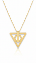 Gold-plated geometric pendant necklace